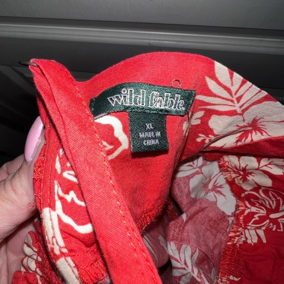 Red Tropical print Wild Fable spaghetti strap dress. - Picture 5 of 7